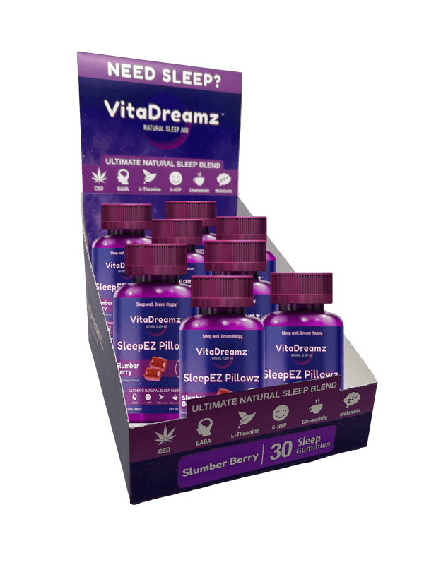 VitaDreamz Edibles SleepEZ Pillowz 30ct bottles 8 pack CBD Distribution CBD CBD Wholesale