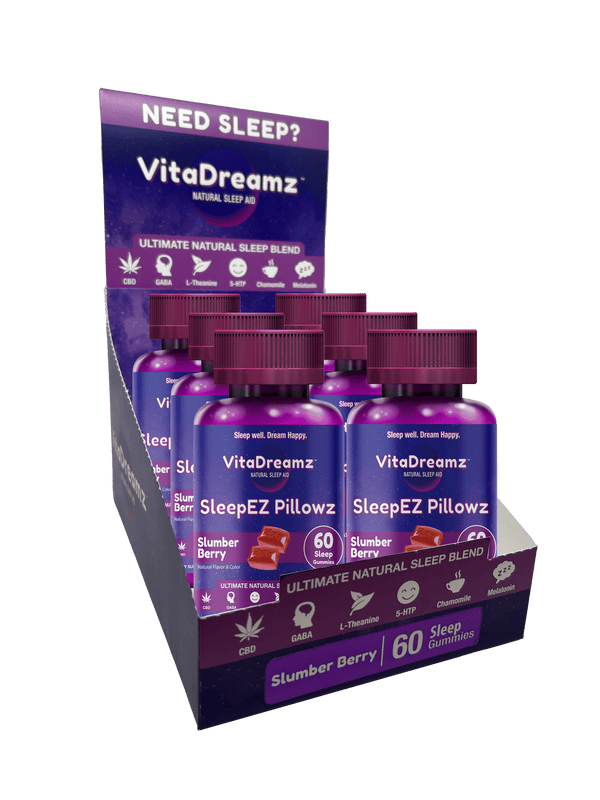 VitaDreamz Edibles SleepEZ Pillowz 60ct bottles 6 pack CBD Distribution CBD CBD Wholesale